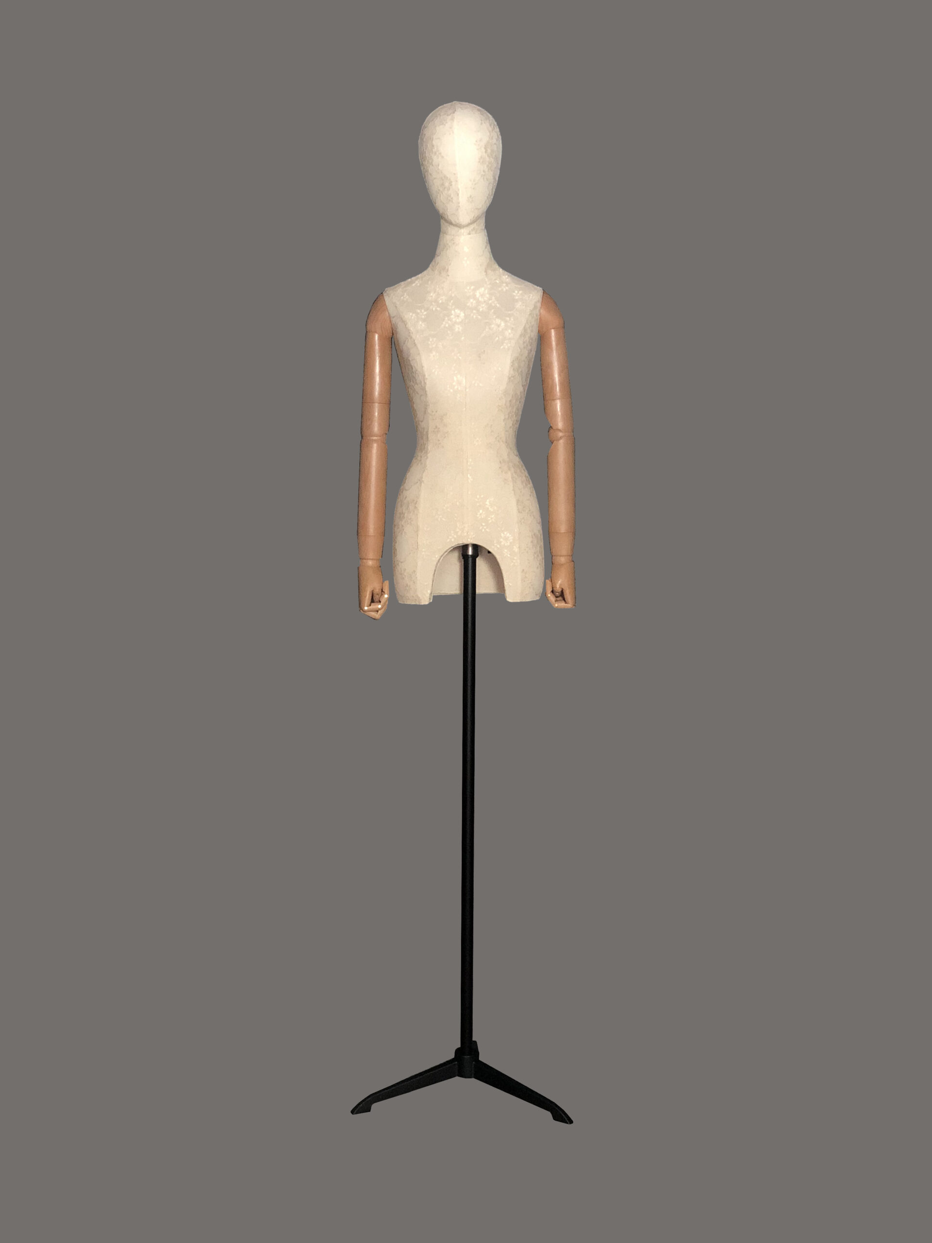 Female half-body mannequin — lace fabric surface