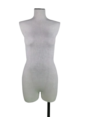 مانيكان عرض نسائي أسود بدون رأس من الكتان الفاخر من زينتو، نصف جسم، قاعدة أمامية مستطيلة مانيكان نسائي فاخر من الكتان من XINTU بدون رأس بنصف جسم مع قاعدة مستطيلة سوداء للعرض في المتاجر