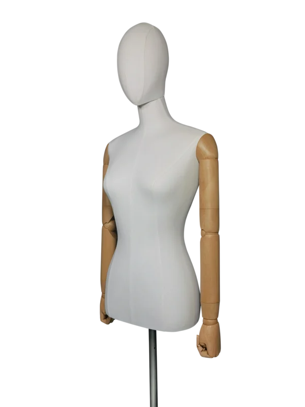 xintu premium half-body female fabric mannequin with wooden arms for fashion studio and retail display