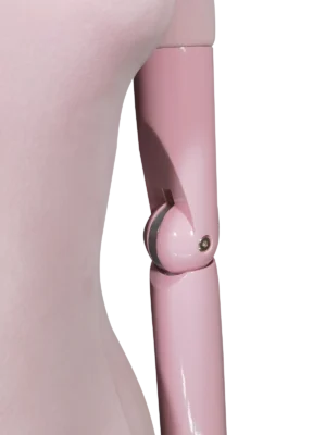 Maniquí femenino de exhibición premium Xintu con brazos ajustables de plástico ABS (detalles) Maniquí femenino premium Xintu con brazos articulados de plástico ABS ajustables para una mayor flexibilidad en la exhibición de moda.