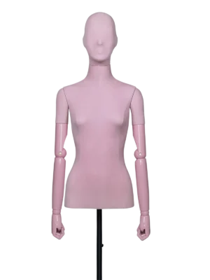 Maniquí de exhibición femenino de medio cuerpo de terciopelo premium xintu con brazos de plástico ABS Maniquí femenino de medio cuerpo de terciopelo premium Xintu con brazos ajustables de plástico ABS para exhibición en boutiques de moda.