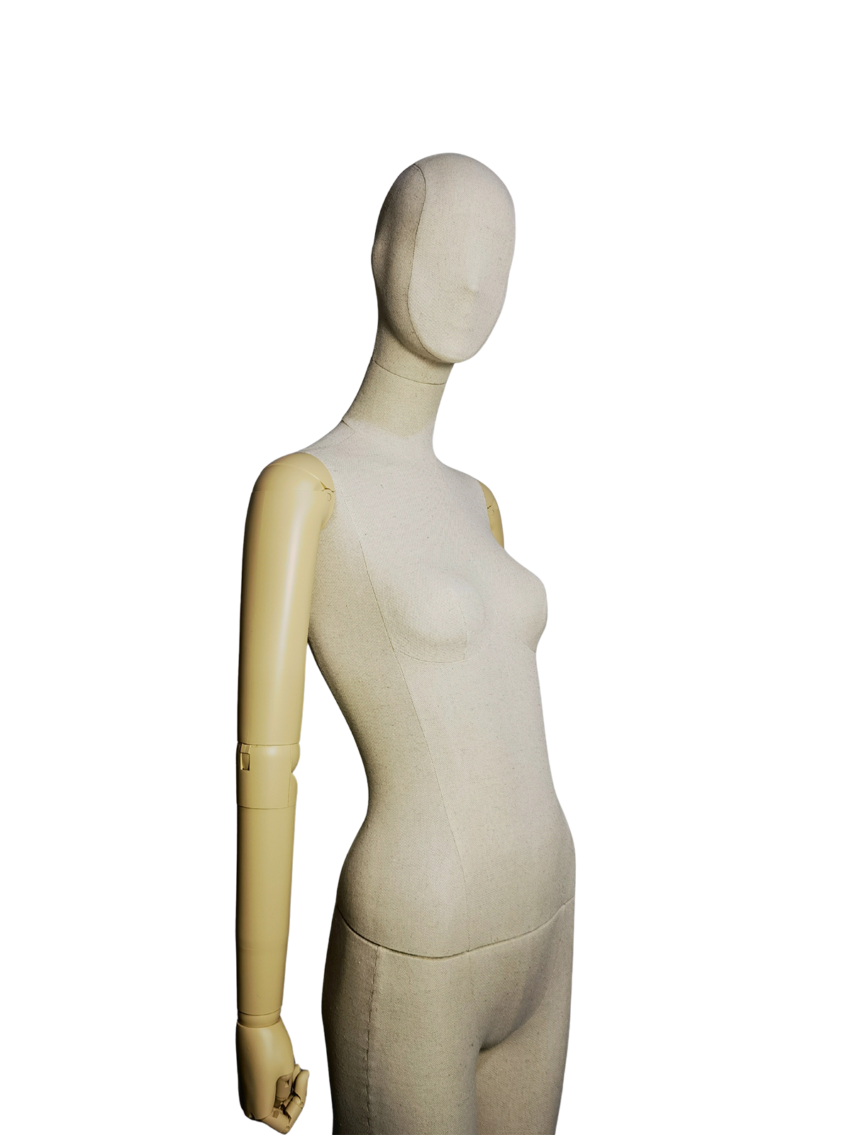 xintu-premium-linen-perempuan-paparan-manikuin-perincian-lengan-dicat-boleh laras xintu linen premium wanita paparan penuh badan peragawati boleh laras lengan kayu gelap disikat tapak segi empat sama logam