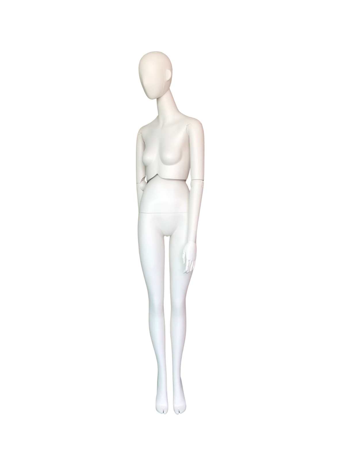 Maniquí de exhibición de cuerpo completo femenino blanco mate premium xintu con brazos ajustables, cintura giratoria y ángulo de 2 pulgadas. Maniquí de cuerpo completo femenino xintu premium blanco mate, brazos ajustables, cintura giratoria e inclinada