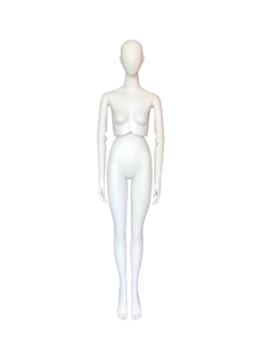 Maniquí de exhibición de cuerpo completo femenino xintu premium blanco mate con brazos ajustables y cintura giratoria frontal Maniquí de cuerpo completo femenino xintu premium blanco mate, brazos ajustables, cintura giratoria, vista frontal