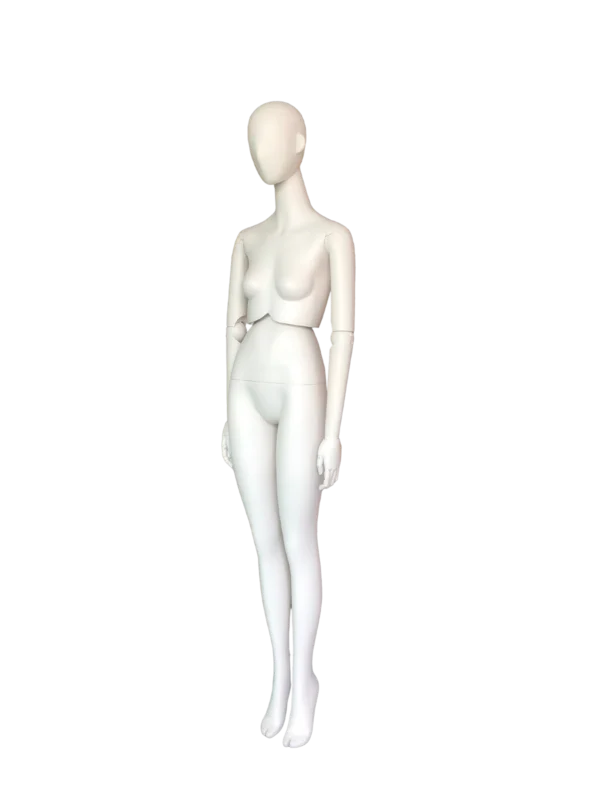 xintuプレミアムマットホワイト女性全身ディスプレイマネキン調節可能なアーム回転式ウエストサイドビュー