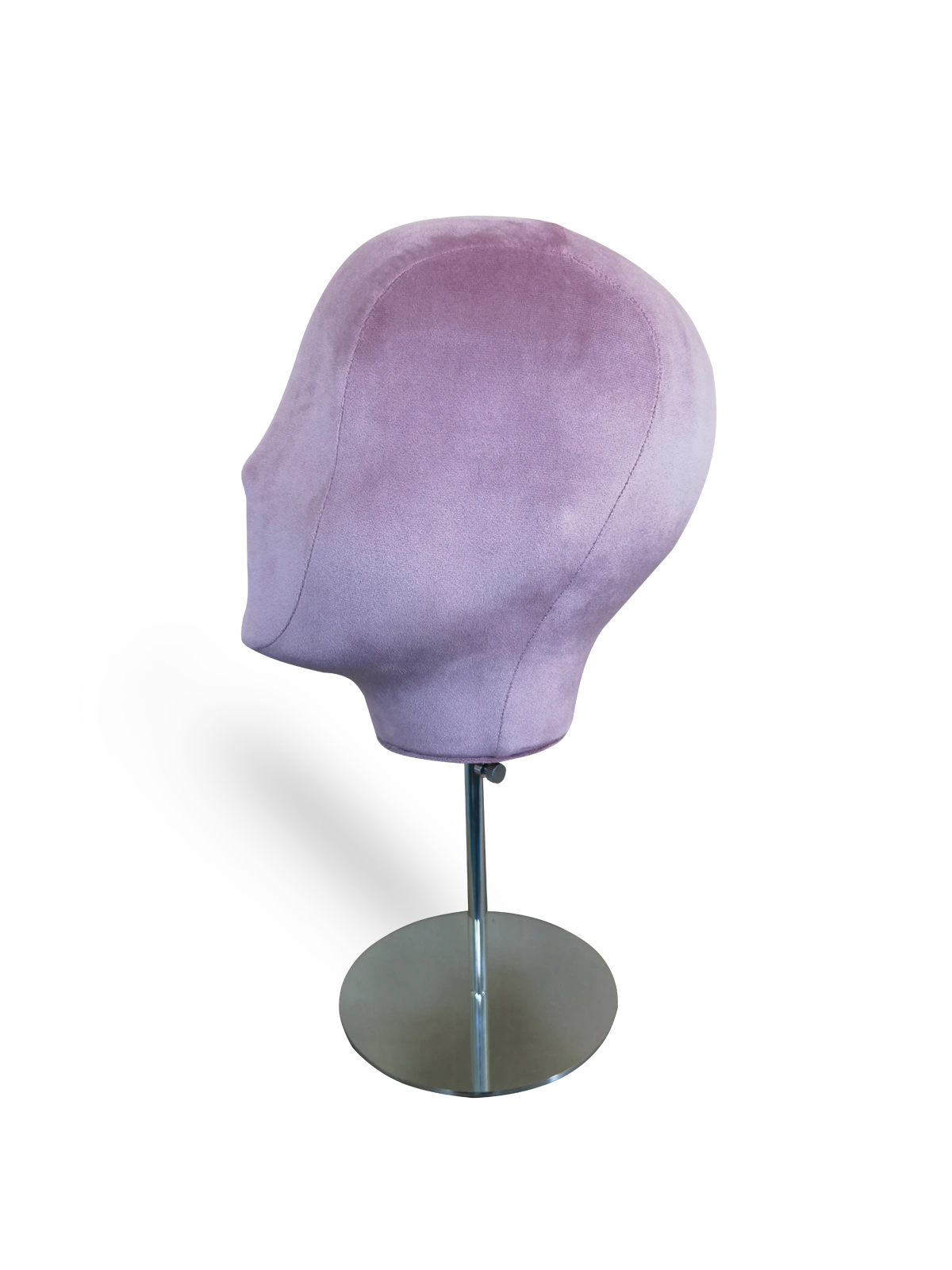 xintu-premium-rosa-velluto-astratto-testa-display-forma-regolabile-argento-metallo-supporto-base-rotonda-angolato xintu premium velluto rosa forma di visualizzazione astratta testa supporto in metallo argentato regolabile base rotonda vista angolata