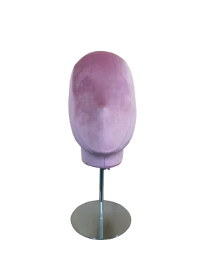 xintu-premium-rosa-velluto-astratto-testa-display-forma-regolabile-argento-metallo-supporto-base-rotonda-anteriore xintu premium rosa velluto astratto testa display forma supporto regolabile in metallo argentato base rotonda vista frontale