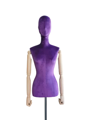 xintu premium baldu ungu wanita separuh badan paparan peragawati boleh laras lengan kayu perincian pandangan hadapan