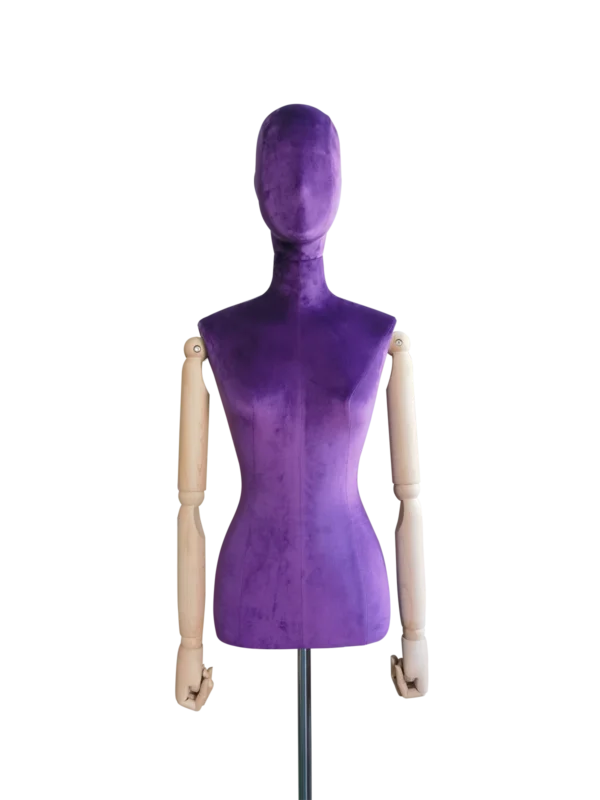 xintu premium baldu ungu wanita separuh badan paparan peragawati boleh laras lengan kayu perincian pandangan hadapan