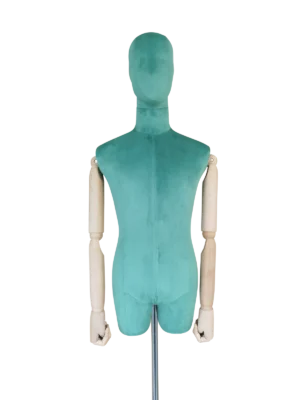 xintu-premium-velvet-half-body-male-display-mannequin-adjustable-wooden-arms xintu premium velvet half-body male display mannequin adjustable wooden arms