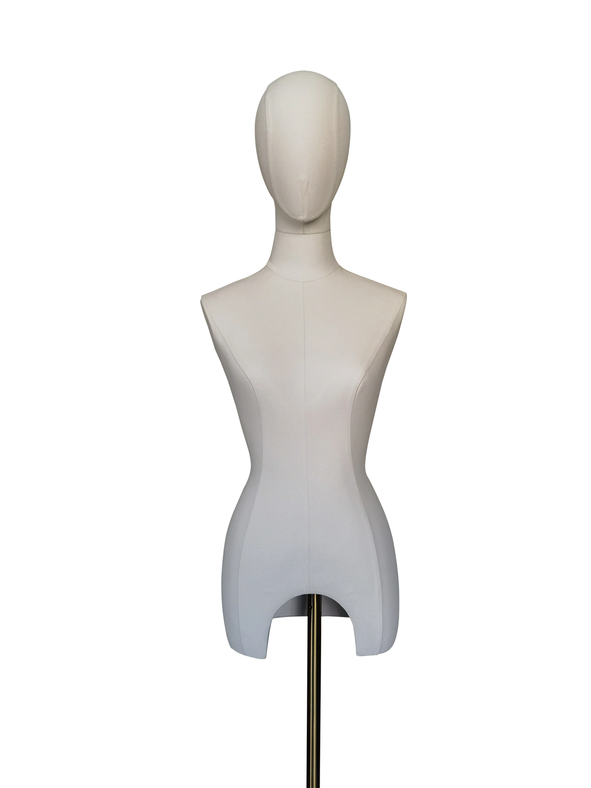 Maniquí de medio cuerpo femenino Xintu Premium de tela blanca, diseño sin manos con base trípode