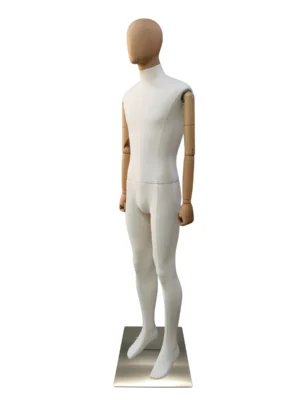 布製マネキンディスプレイ 高級小売店向けディスプレイ用、木製アーム付き特注ファブリックマネキン