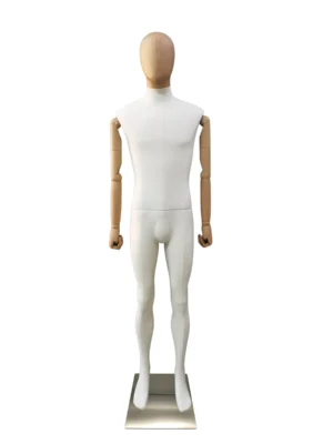 布製マネキンディスプレイ 高級小売店向けディスプレイ用、木製アーム付き特注ファブリックマネキン