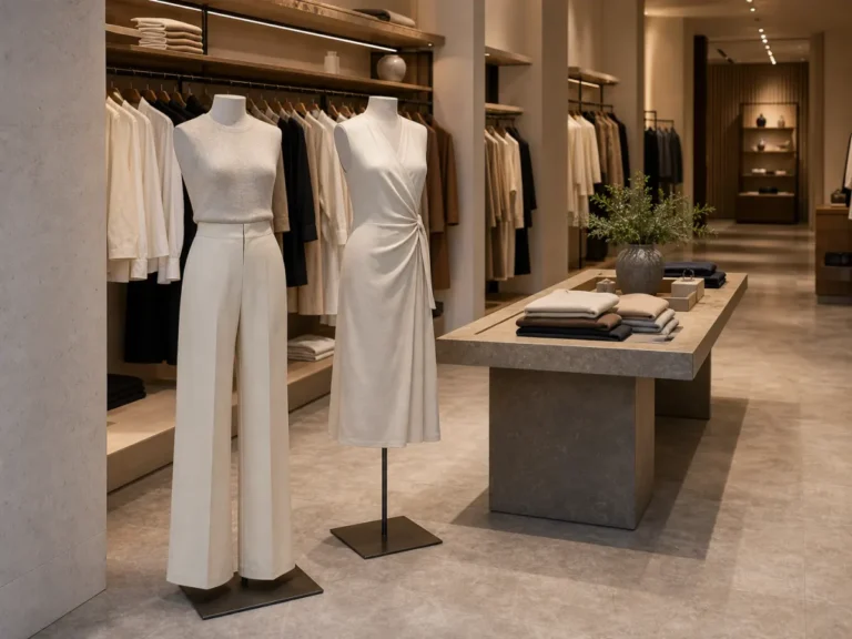 Boutique scene showing mannequin height and footprint planning
